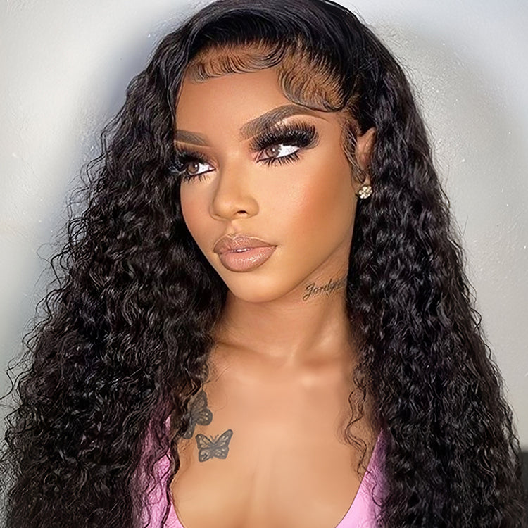 13x4 Transparent Lace Deep Curly Wig Natural Hairline 180%