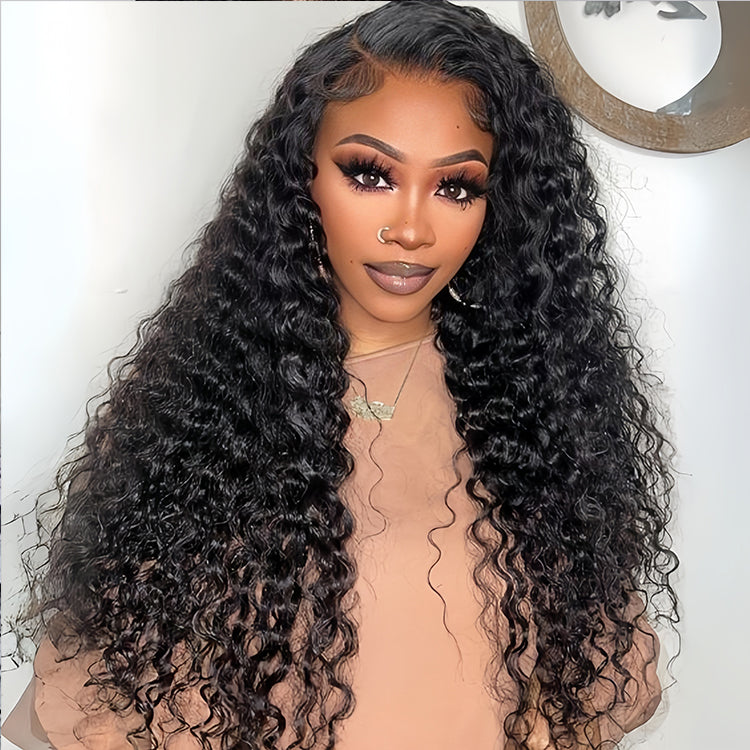 13x4 Transparent Lace Water Wave Wig Natural Hairline 180%