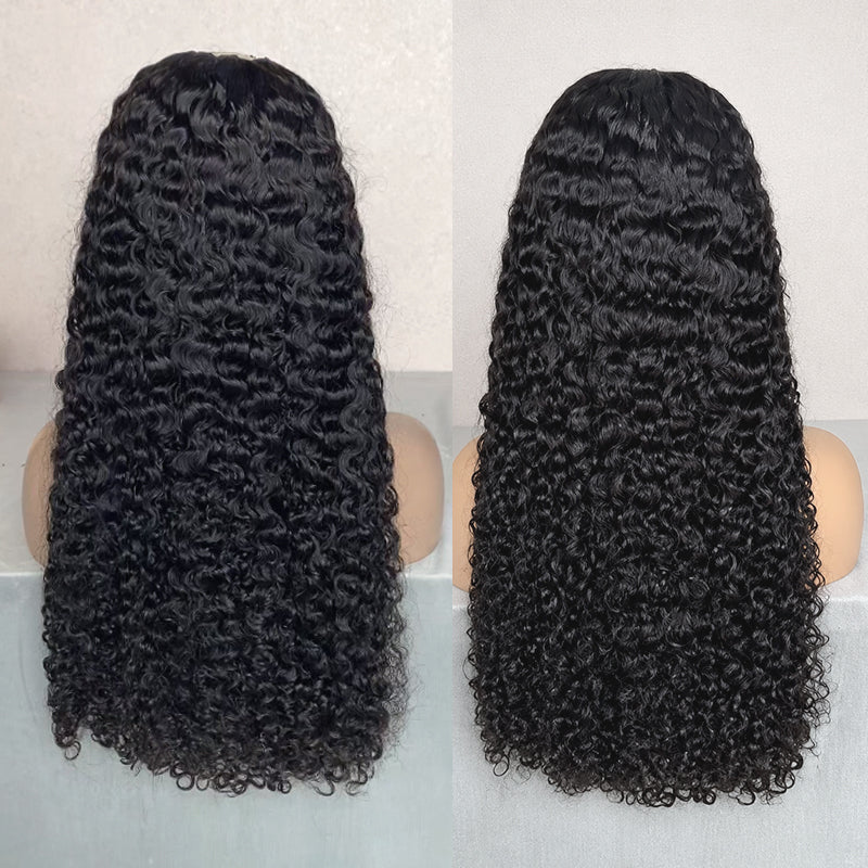 Water Curly HD Lace Frontal Wig | 100% Human Hair | Natural Wet Curl Look