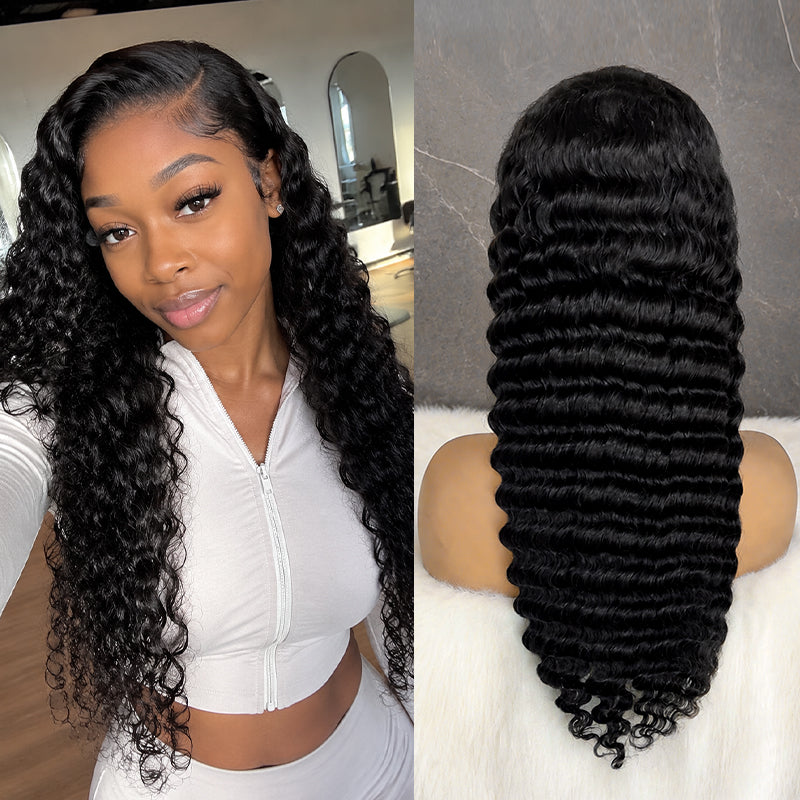 Deep Wave Wig | Transparent Lace Frontal | Natural Hairline 180%