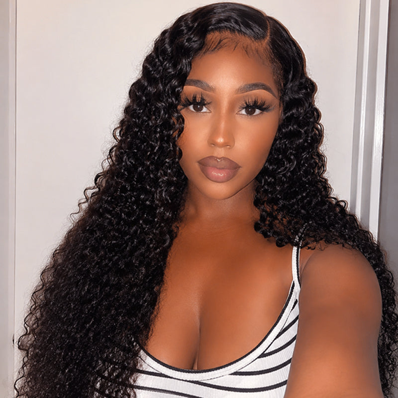 HD Lace Burmese Curly Frontal Wig | 100% Human Hair Wig | Natural Black