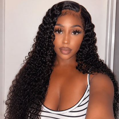 HD Lace Burmese Curly Frontal Wig | 100% Human Hair Wig | Natural Black