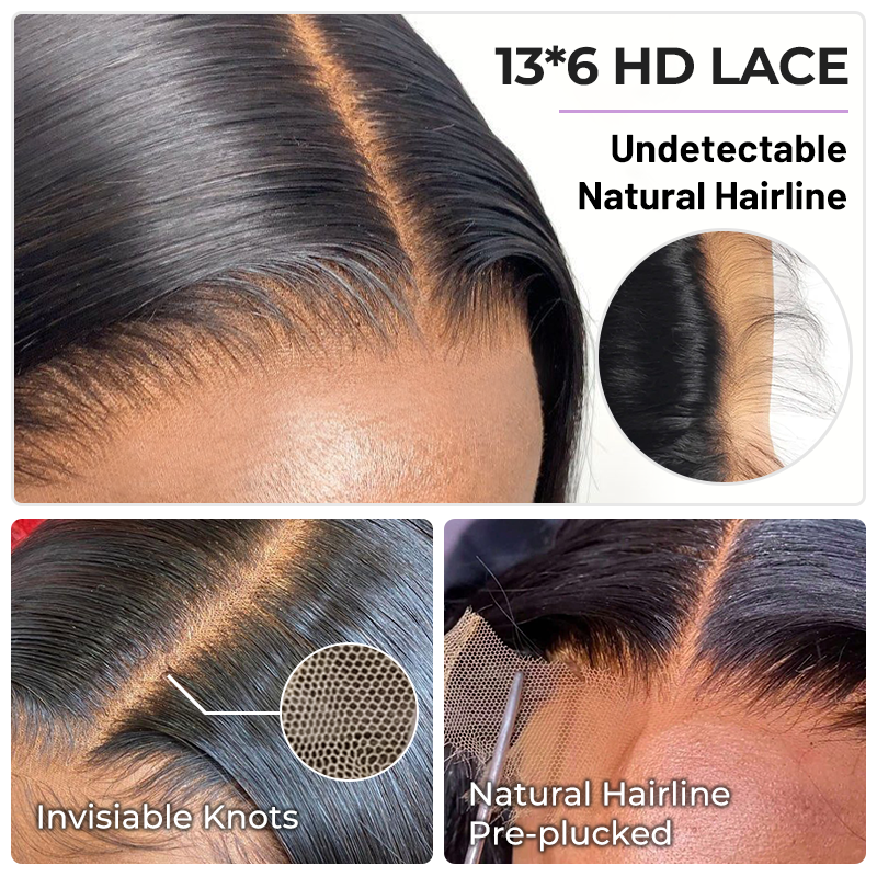 Straight Hair 40 Inch Wig | 13*6 HD Lace | 200% Density | Natural Black