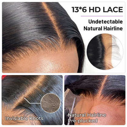Straight Hair 40 Inch Wig | 13*6 HD Lace | 200% Density | Natural Black