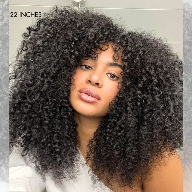 [WEAR GO HALF WIG]  Burmese curly Half Wig Invisible Hairline Beginner Friendly 180%