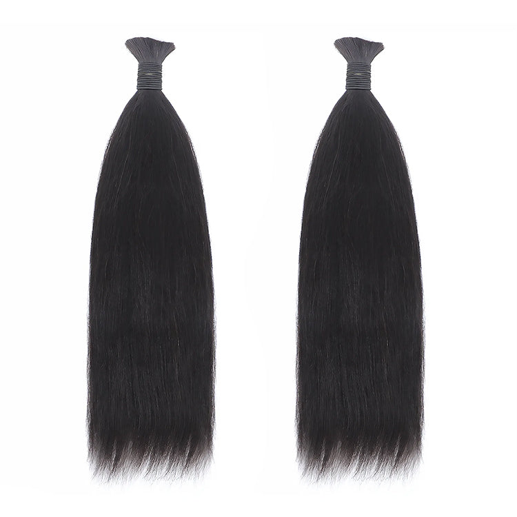 Yaki Straight Raw Bulk Hair For Braids,Braiding Hair,100% Human Hair