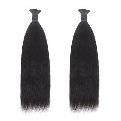 Yaki Straight Raw Bulk Hair For Braids,Braiding Hair,100% Human Hair