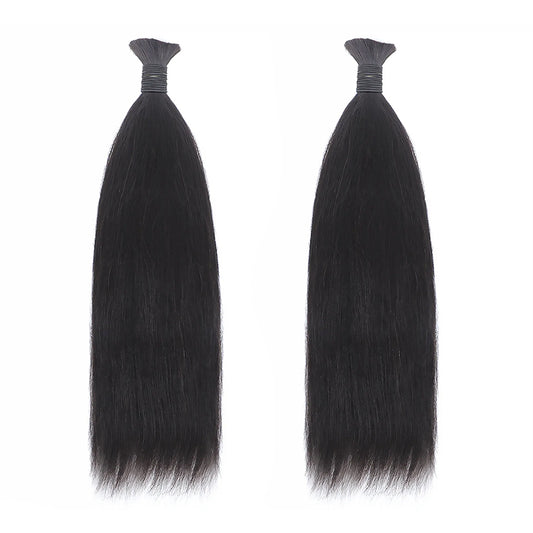 Yaki Straight Raw Bulk Hair For Braids,Braiding Hair,100% Human Hair