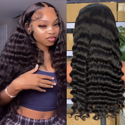 13x4 Transparent Lace Loose Deep Wig Natural Hairline 180%