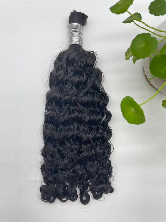Burmese Curly Raw Bulk Hair For Braids,Braiding Hair,100% Human Hair