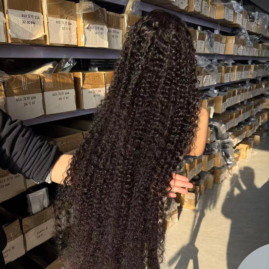 [In Stock & Ship Immediately] PRE-EVERYTHING Burmese Curly Wig 200% 40 Inch Made Of 4 Bundles 30 Inch Frontal