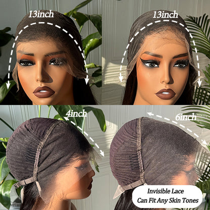 13x4 Transparent Lace Loose Deep Wig Natural Hairline 180%