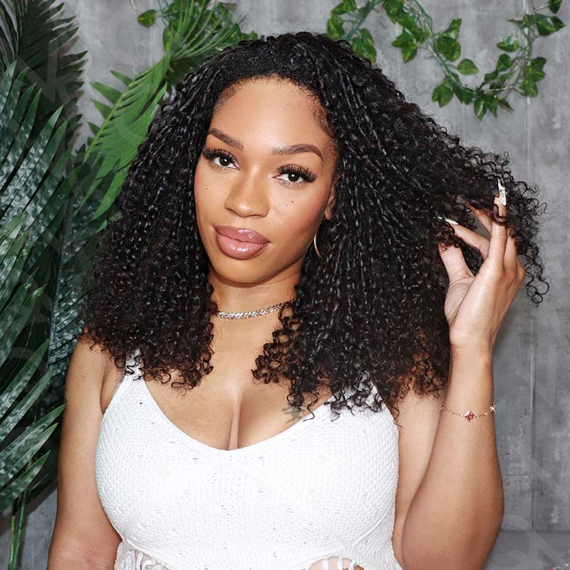 Pixie Curly Crochet Hair Pre-Separated Feather Soft Knotless Human Hair Extensions
