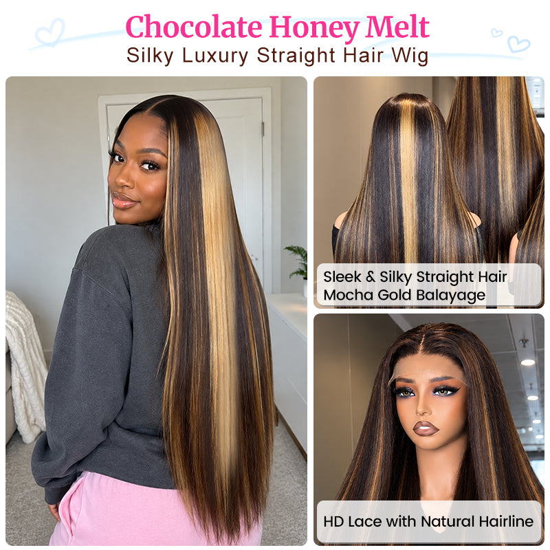 Chocolate Honey Melt | HD Lace Straight Wig | Custom-Made • 2–3 Day Wait