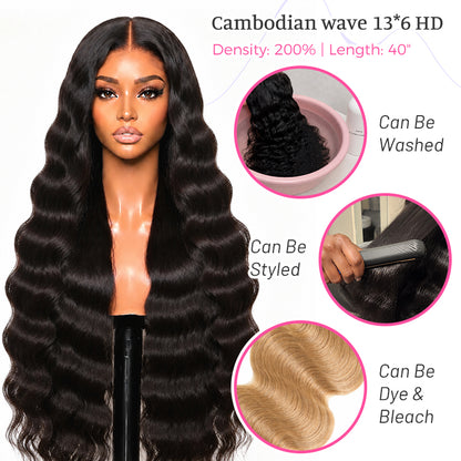 Cambodian Wave 40 Inch Wig | 13*6 HD Lace | 200% Density