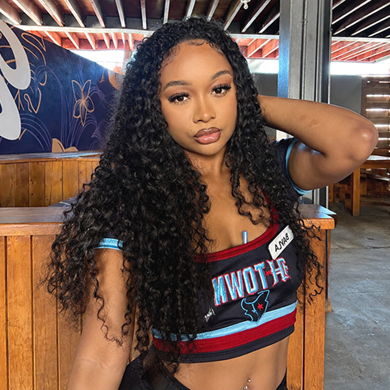 Eurasian Curl Texture Wig | Transparent Lace Frontal | Natural Hairline 180%