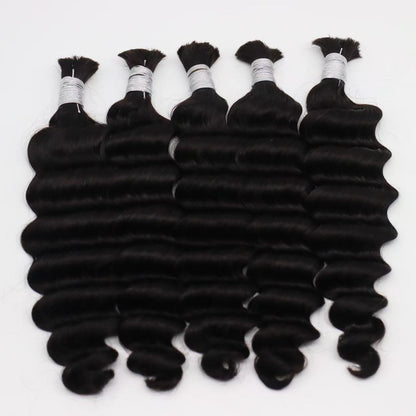 Deep Wave Virgin Bulk Hair For Braids,Braiding Hair,100% Human Hair
