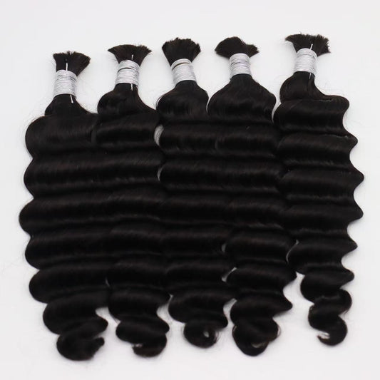 Deep Wave Virgin Bulk Hair For Braids,Braiding Hair,100% Human Hair