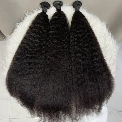 Kinky Straight Raw Human Hair Bundles