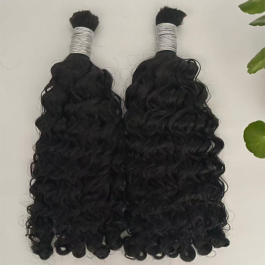 Burmese Curly Virgin Bulk Hair For Braids,Braiding Hair,100% Human Hair