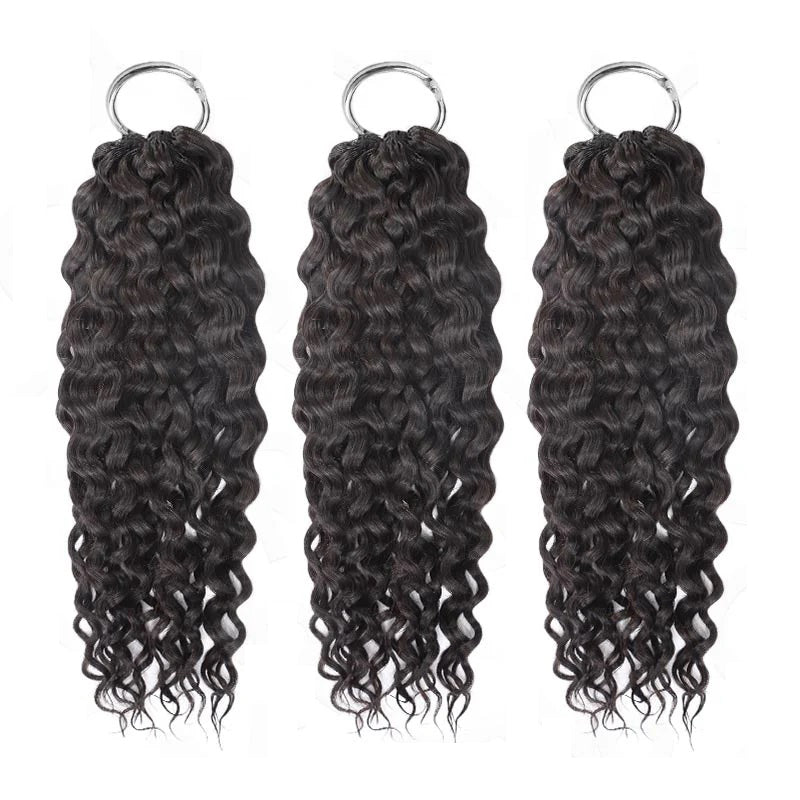 Water wave Crochet Hair Pre-Separated Feather Soft Knotless Human Hair Extensions