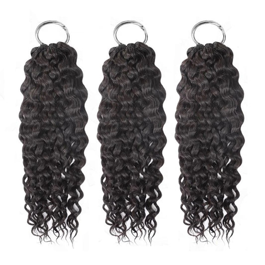 Water wave Crochet Hair Pre-Separated Feather Soft Knotless Human Hair Extensions