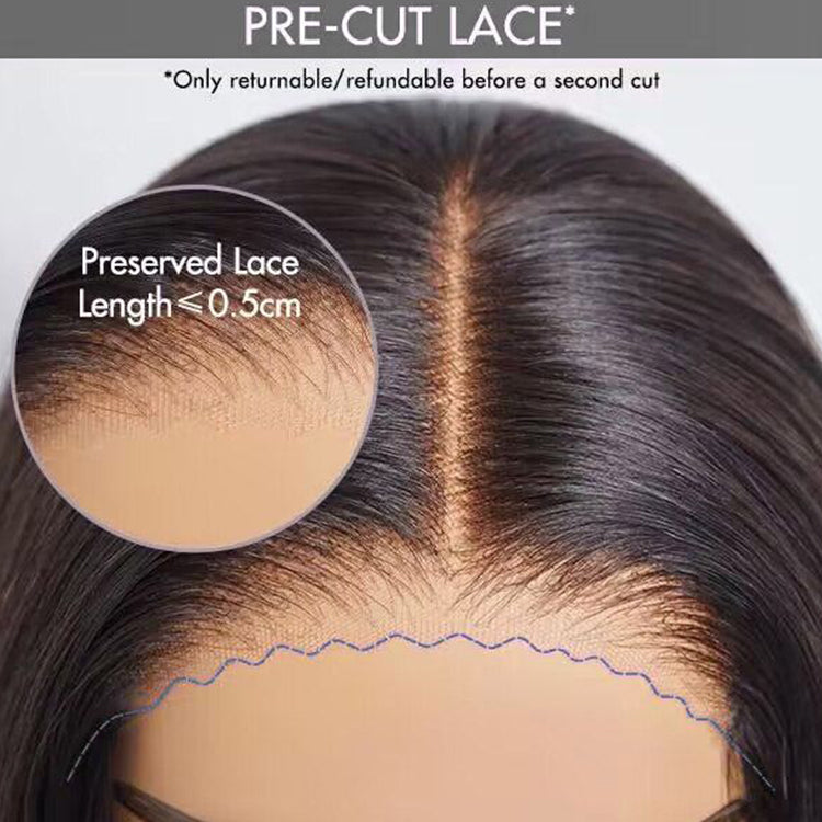 7x6  Lace Frontal Natural Black Burmese Curly Wig Ready To Wear Invisible Knots Wig 180%
