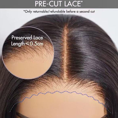 7x6  Lace Frontal Natural Black Burmese Curly Wig Ready To Wear Invisible Knots Wig 180%