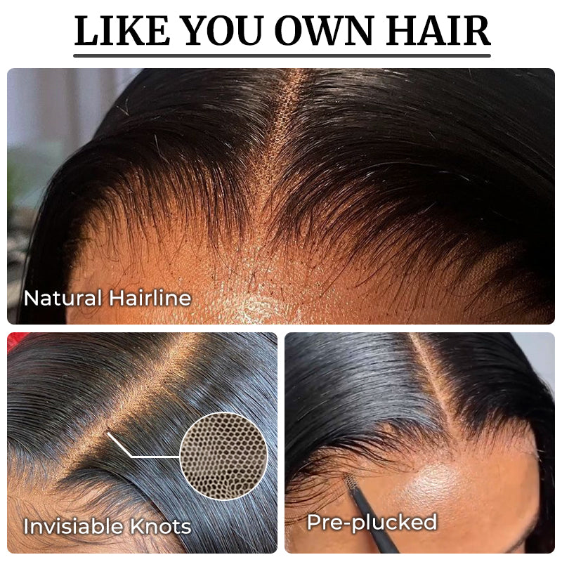 100% Straight Human Hair | 13*4 Transparent  Lace Frontal | 180% Natural Density