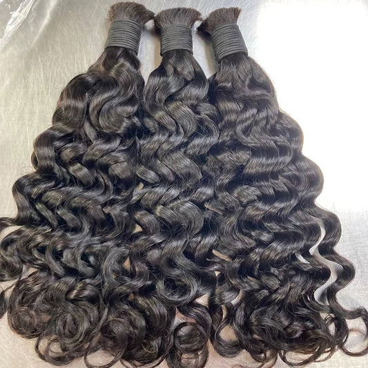 Burmese Curly Virgin Bulk Hair For Braids,Braiding Hair,100% Human Hair