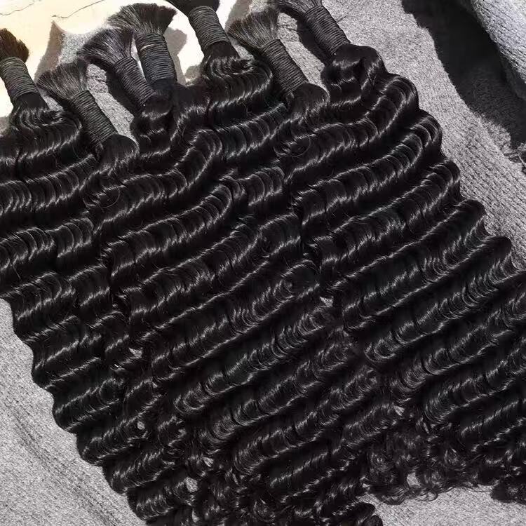 Deep Wave Virgin Bulk Hair For Braids,Braiding Hair,100% Human Hair