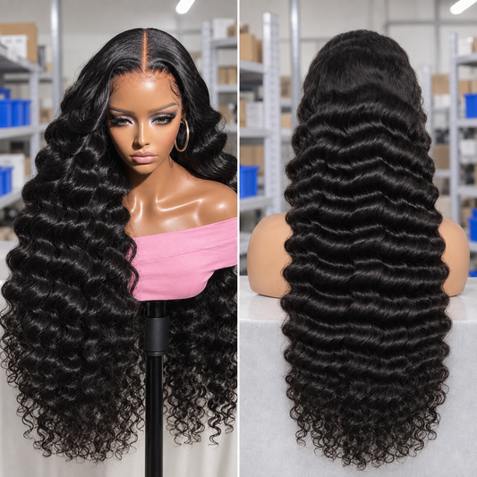 Loose Deep Wave HD Lace Frontal | 100% Human Hair Wig | Natural Black