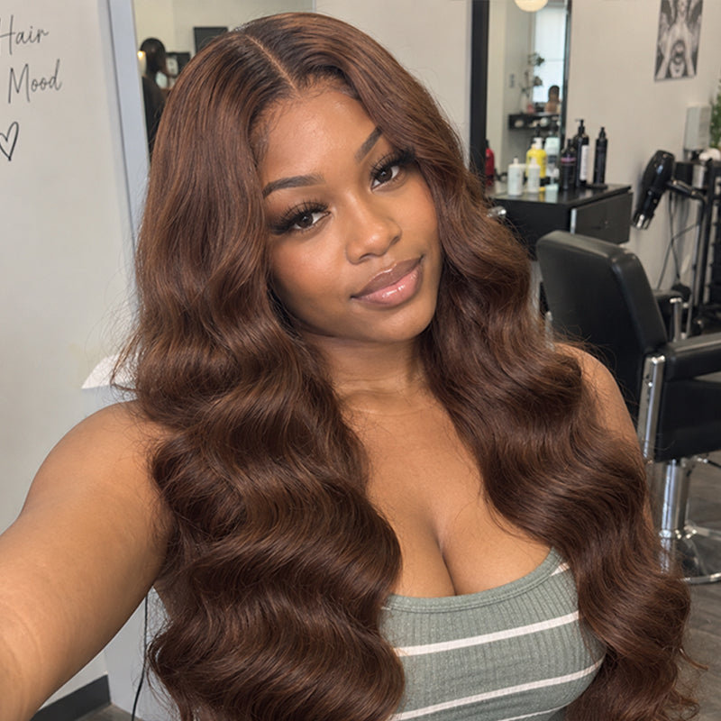 Body Wave Chocolate Brown HD Lace Wig | 100% Human Hair