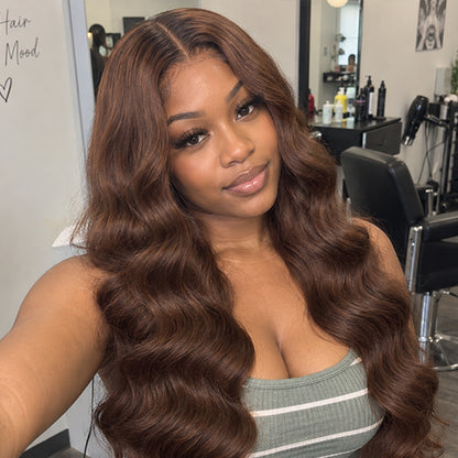Body Wave Chocolate Brown HD Lace Wig | 100% Human Hair