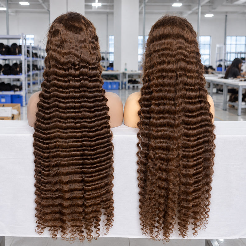 Deep Wave Chocolate Brown HD Lace Wig | 100% Human Hair