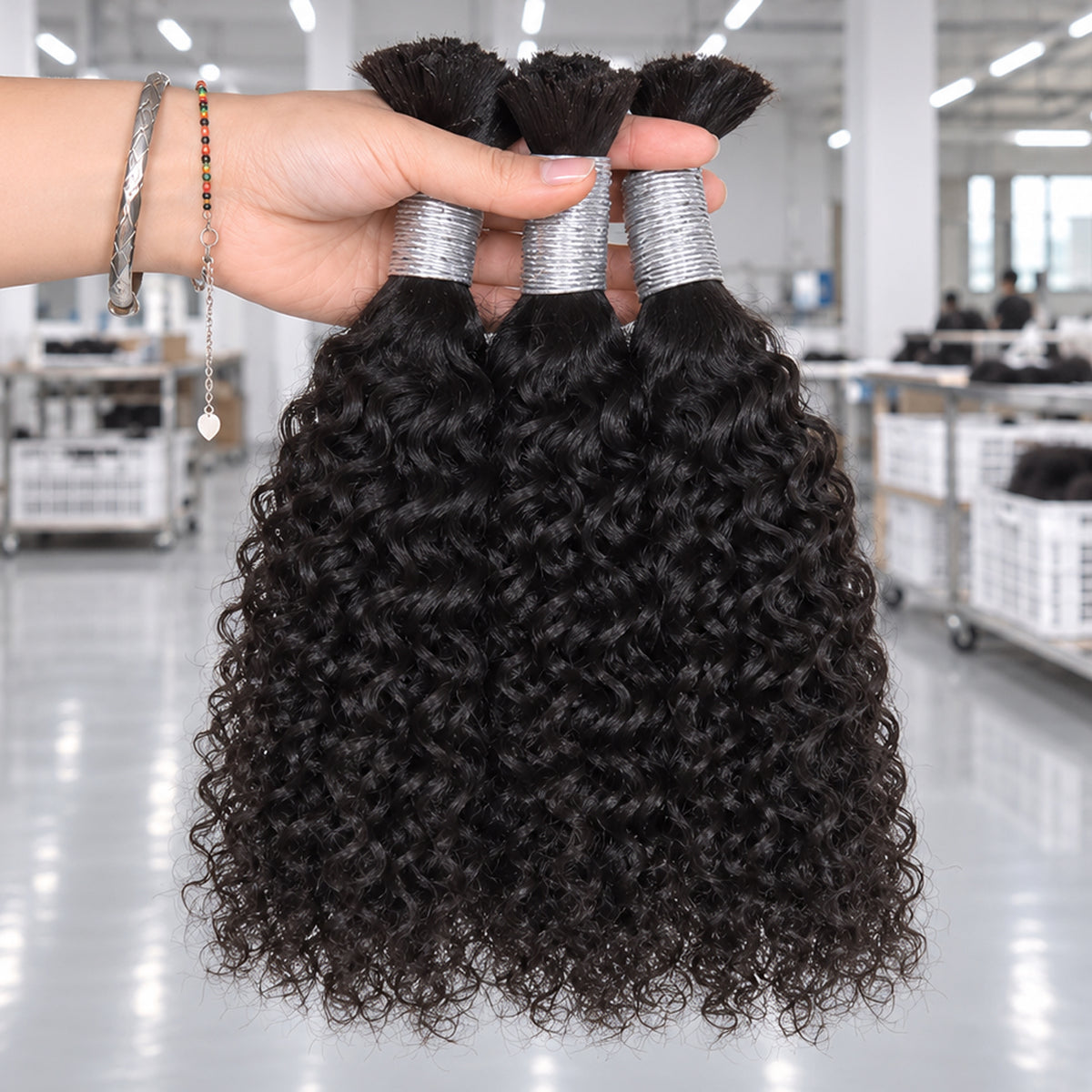 4b4c Curly Virgin Bulk Hair For Braids | 100% Human Hair | 100g