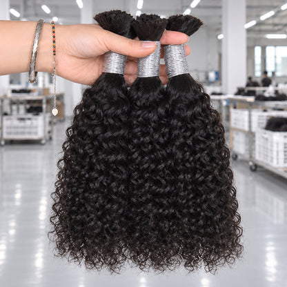 4b4c Curly Virgin Bulk Hair For Braids | 100% Human Hair | 100g