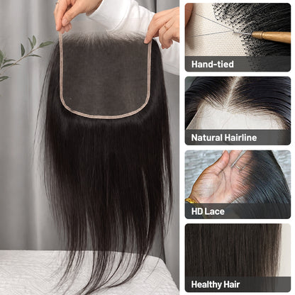Straight Virgin Hair Frontal & Closure | Perfect Match for Bundles