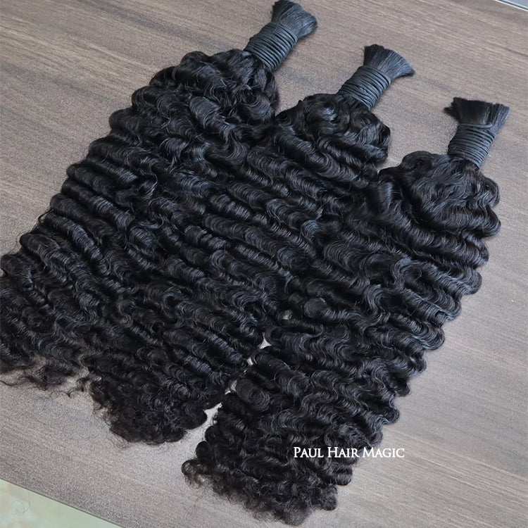 Burmese Curly Virgin Bulk Hair For Braids,Braiding Hair,100% Human Hair