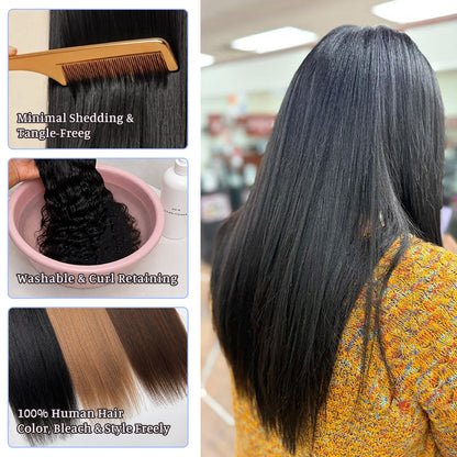 Yaki Straight HD Lace Wig | 100% Human Hair 13*4 & 13*6 | Natural Black