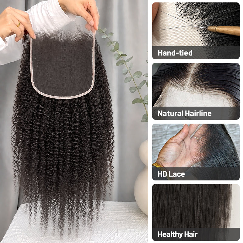 4B/4C Afro Virgin Hair Frontal & Closure | Match with Bundles
