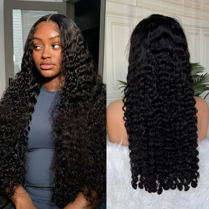 7x6  Lace Frontal Natural Black Burmese Curly Wig Ready To Wear Invisible Knots Wig 180%