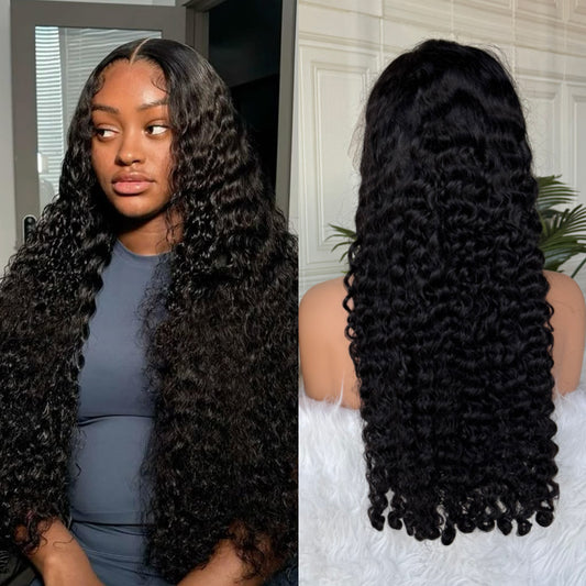 7x6  Lace Frontal Natural Black Burmese Curly Wig Ready To Wear Invisible Knots Wig 180%
