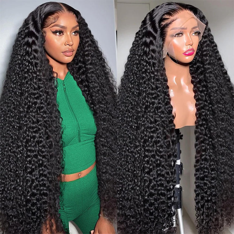 13x4 Transparent Lace Deep Curly Wig Natural Hairline 180%