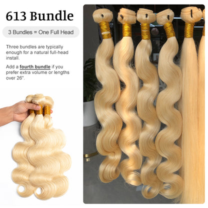 #613 Body Wave 100% Human Hair Bundles