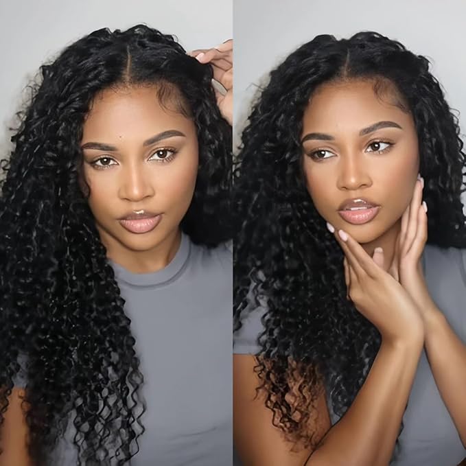 Water wave Crochet Hair Pre-Separated Feather Soft Knotless Human Hair Extensions