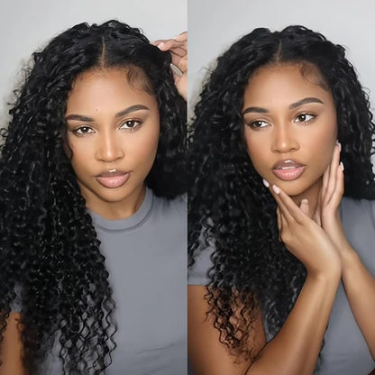Water wave Crochet Hair Pre-Separated Feather Soft Knotless Human Hair Extensions