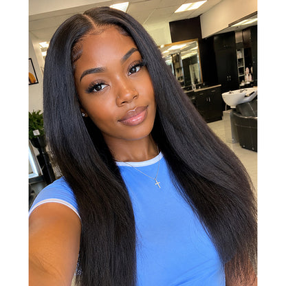 Yaki Straight HD Lace Wig | 100% Human Hair 13*4 & 13*6 | Natural Black