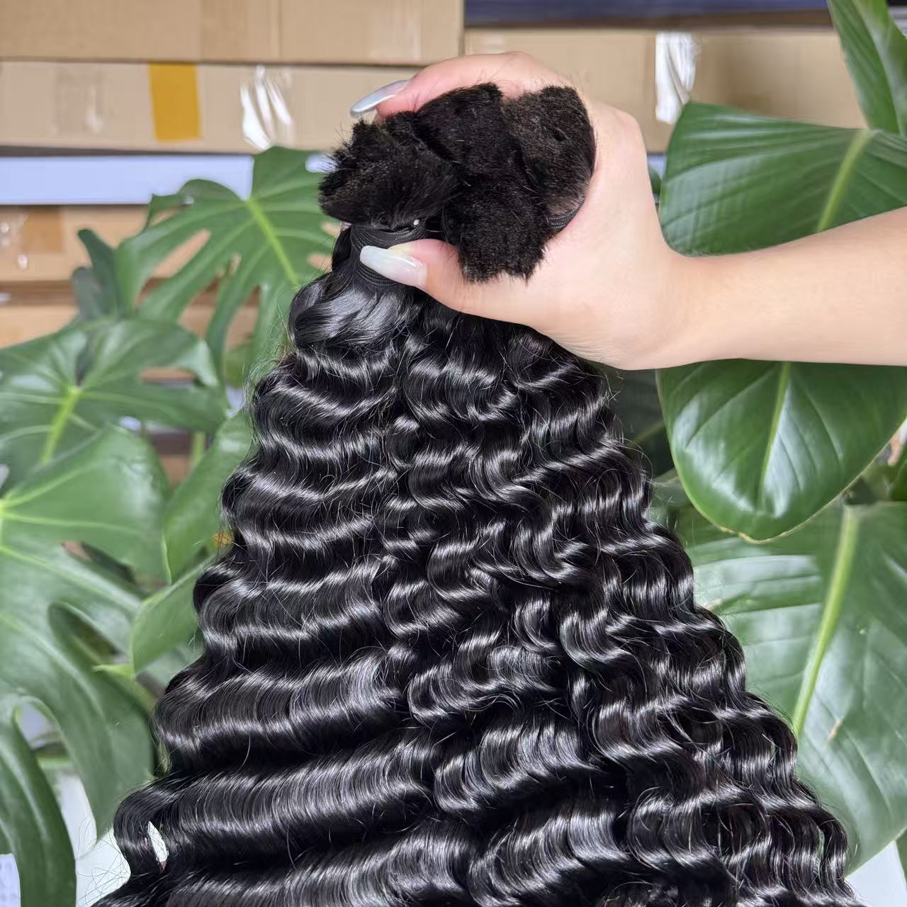 Indian Curly Raw Bulk Hair For Braids,Braiding Hair,100% Human Hair