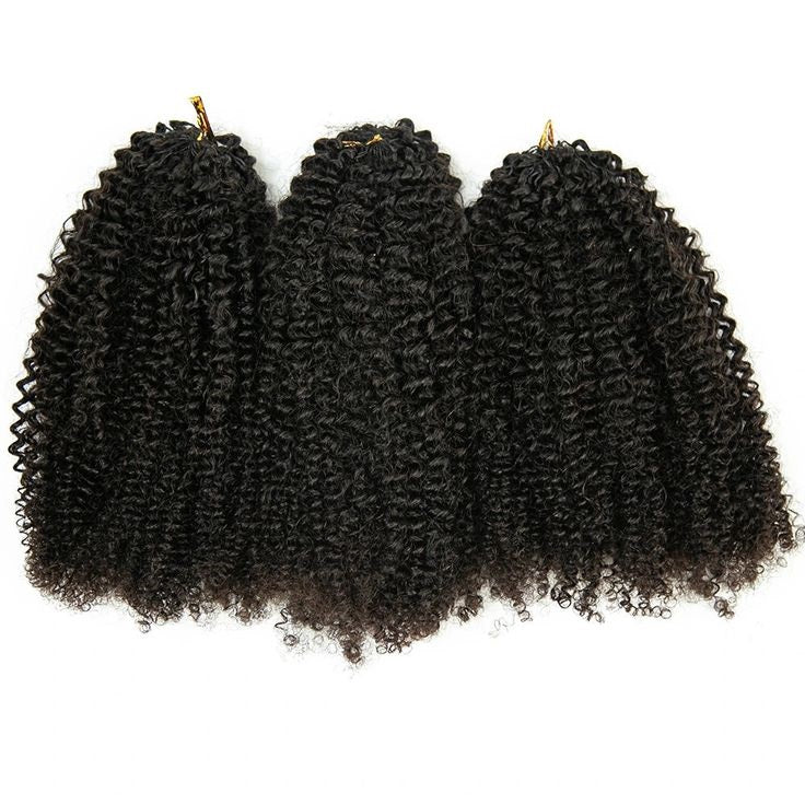 Afro Kinky Curly Crochet Hair Pre-Separated Feather Soft Knotless Human Hair Extensions